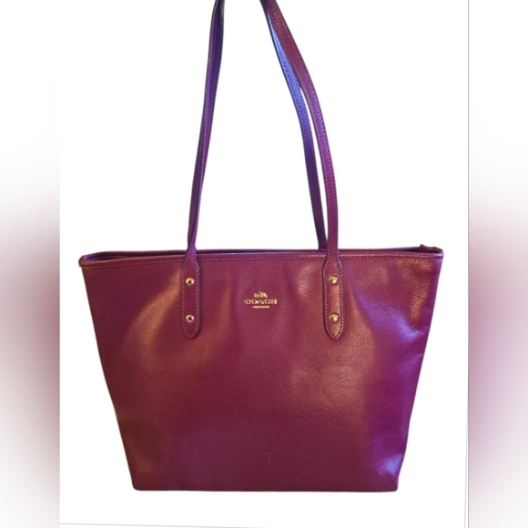 Coach Handbags - Coach Magenta Leather Tote Bag